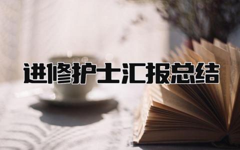 进修护士汇报总结 精选8篇