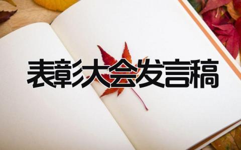 表彰大会发言稿 精选17篇