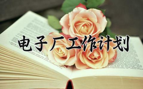 电子厂工作计划和目标 电子厂下一步工作打算 (3篇)