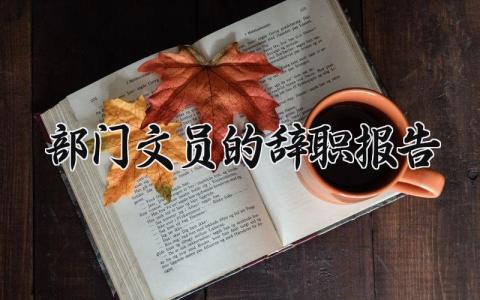部门文员的辞职报告精选范文 文员的离职申请书通用模板