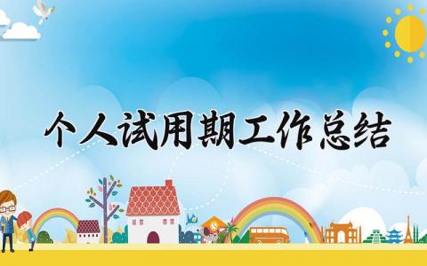 2024个人试用期工作总结范文 个人试用期工作进展汇报模板