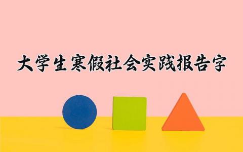 大学生寒假社会实践报告精选范文 大学生社会实践总结汇报模板