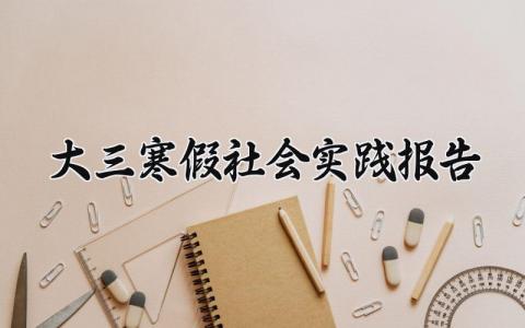 大三寒假社会实践报告范文 大三学生寒假实践总结汇报