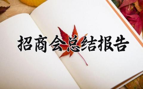 招商会总结报告 招商会工作总结范文大全 (3篇）