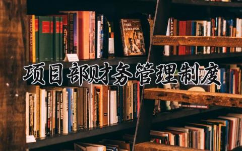 项目部财务管理制度怎么写 项目部财务职责及要求