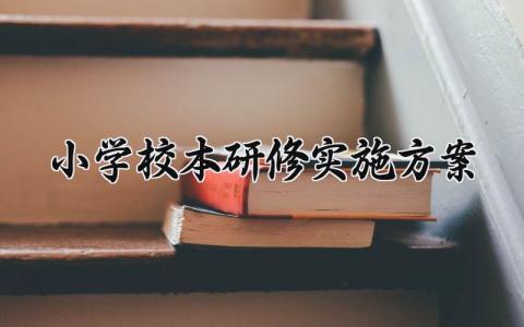 小学校本研修实施方案 2024年小学校本研修计划 (19篇)