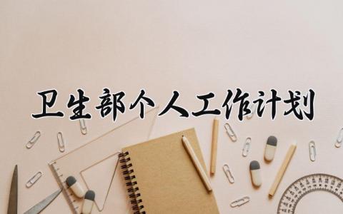 卫生部个人工作计划怎么写 卫生部的个人工作计划表