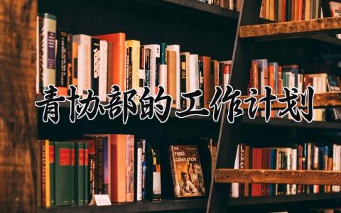 青协部的工作计划 青协部门工作规划 (3篇）