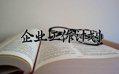 企业2024工作计划 企业2024年的工作计划 (8篇）