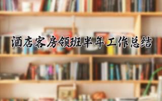 酒店客房领班半年工作总结 酒店客房领班的半年工作总结怎么写（12篇）