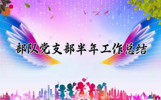 部队党支部半年工作总结 部队党支部的半年工作总结2024（6篇）