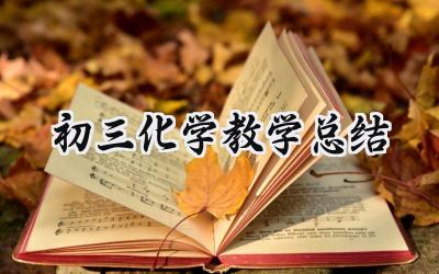 初三化学教学总结下学期怎么写(12篇)