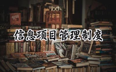 信息项目管理制度怎么写 (14篇）