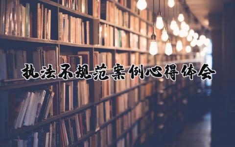 执法不规范案例心得体会 14篇