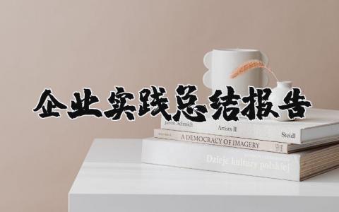 企业实践总结报告精选 公司实践工作总结范文
