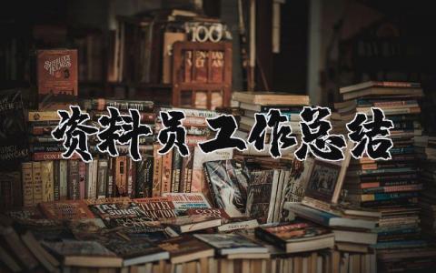 资料员工作总结范文 资料管理员的工作总结和计划