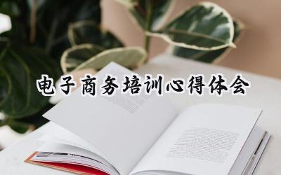 电子商务培训心得体会500字 (17篇）