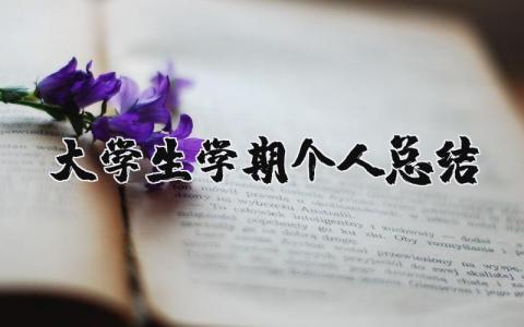 大学生学期个人总结合集 大学生个人总结报告范文
