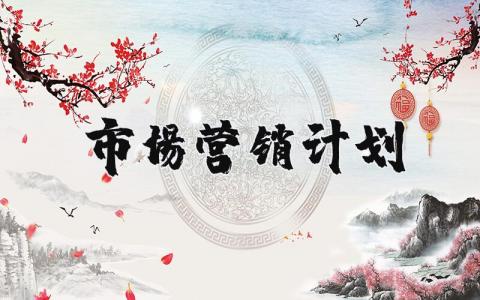 市场营销计划书模板 营销策划案例及分析