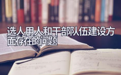 选人用人和干部队伍建设方面存在的问题 干部队伍建设存在问题及整改措施