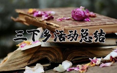 三下乡活动总结通用 三下乡活动总结500字