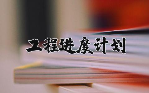 工程进度计划范本 工程进度计划与措施