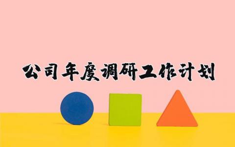 公司年度调研工作计划范文 企业调研工作开展方案模板