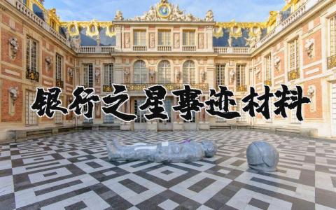 银行之星事迹材料汇总 银行的先进事迹精选范文